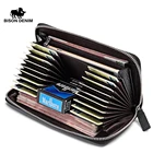 Мужской кошелек-клатч BISON DENIM, черный вместительный кошелек из натуральной кожи, с отделениями для кредитных карт, 2019