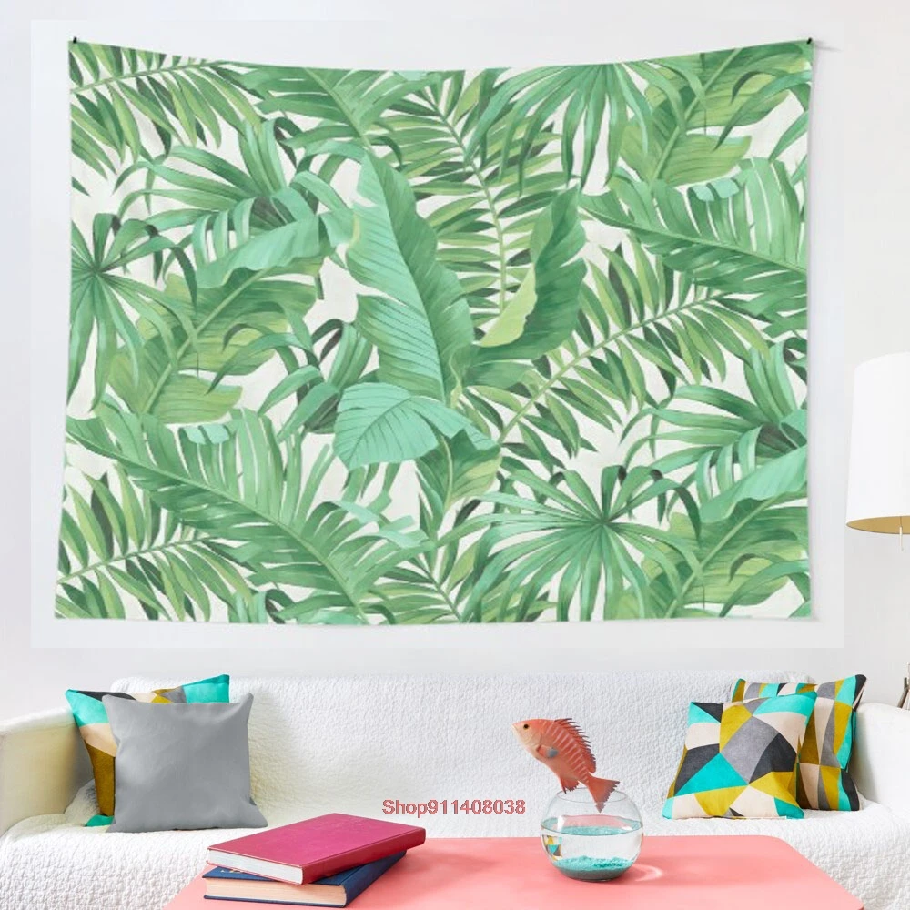 

Green tropical leaves II tapestry Wall Hanging Astrology Divination Bedspread