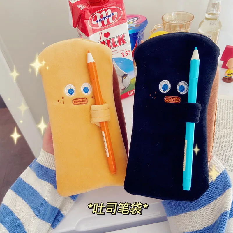 Новинка 2021 Ins тостов чехол для карандашей с хлебом корейские милые школьные