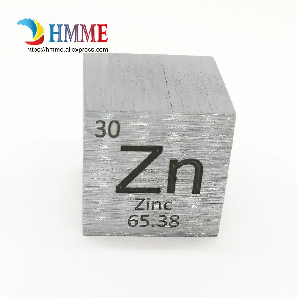Цинковый куб цинка 1 дюйм блок 25 4 мм металлическая плотность для коллекции