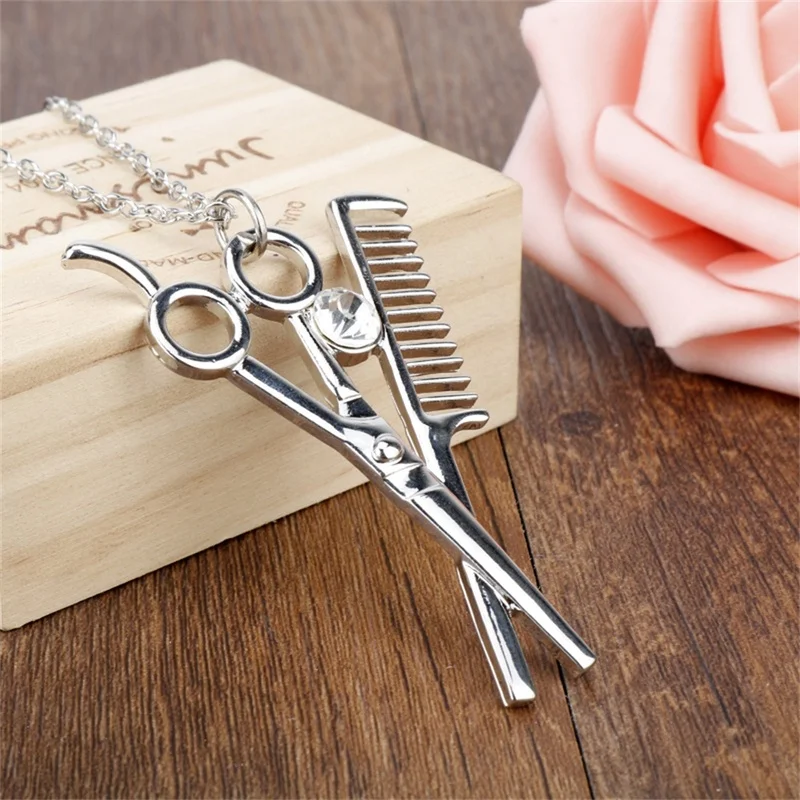 1PCS The Latest Hair Stylist Scissors Pendant Hair Salon Fashion Stylist Dedicated Pendant Necklace Gift Jewelry