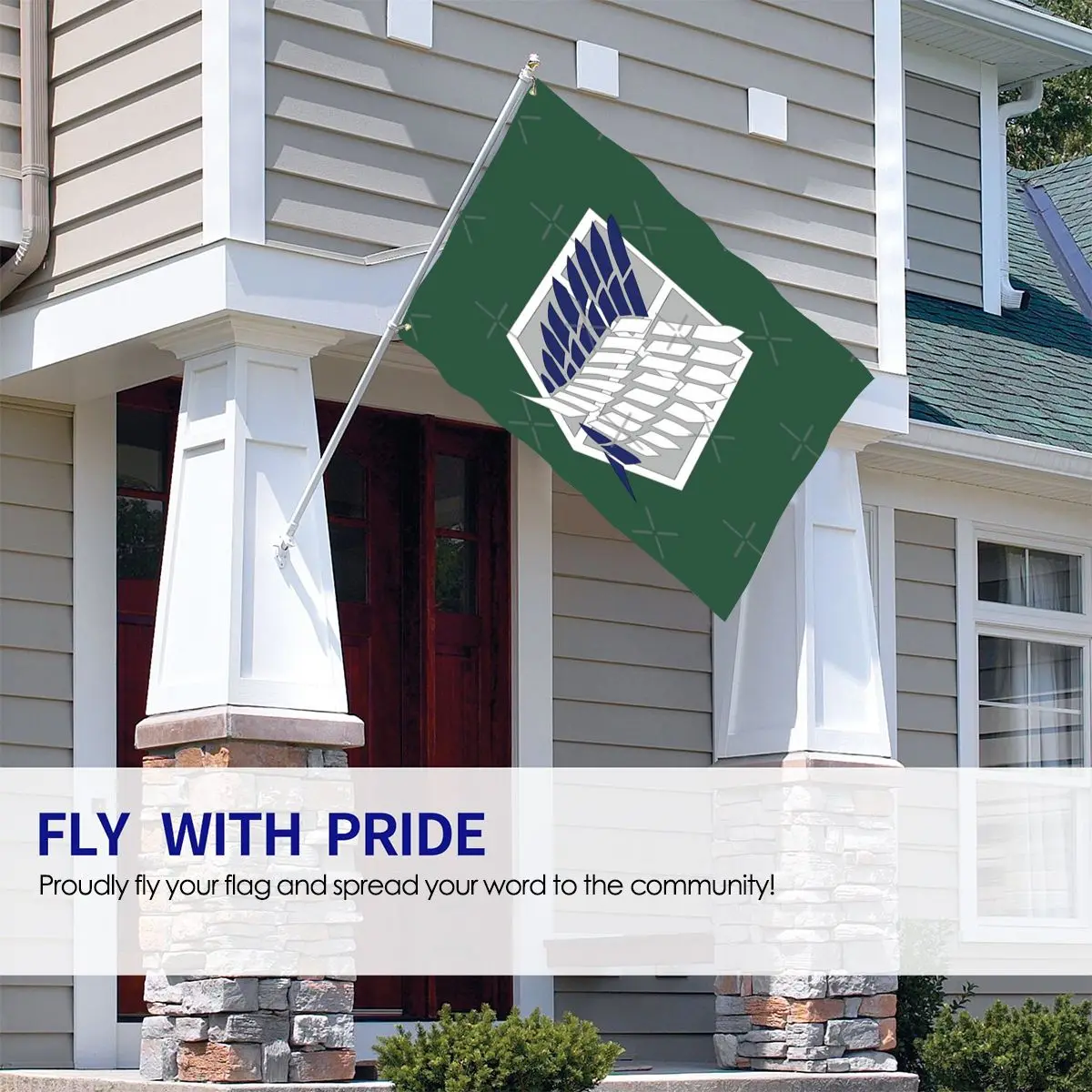 

Attack On Titan Wings Of Freedom Logo Flag Spanish Republic Custom Eritrean Flag