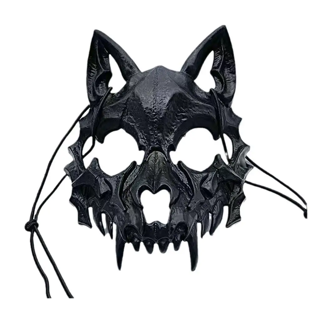 Маска для вечевечерние НКИ на Хэллоуин с длинными зубами демон Самурай белая