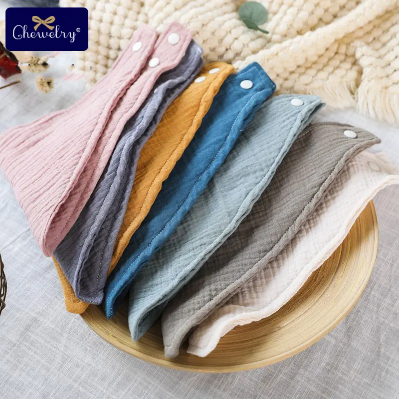 Let's Make Baby Bib Cotton Accessories Newborn Wholesale 1pc Solid Color Snap Button Soft Triangle Towel Feeding Drool Bibs | Детская