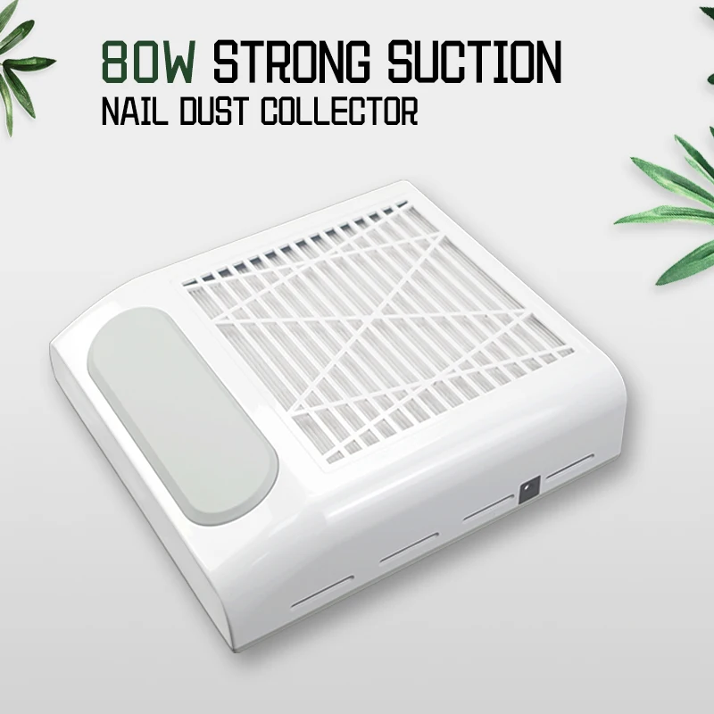 

80W Nail Dust Collector Desktop Nail Dust Fan Vacuum Cleaner Manicure Machine Tools With Filter Strong Power Nail Art Tool