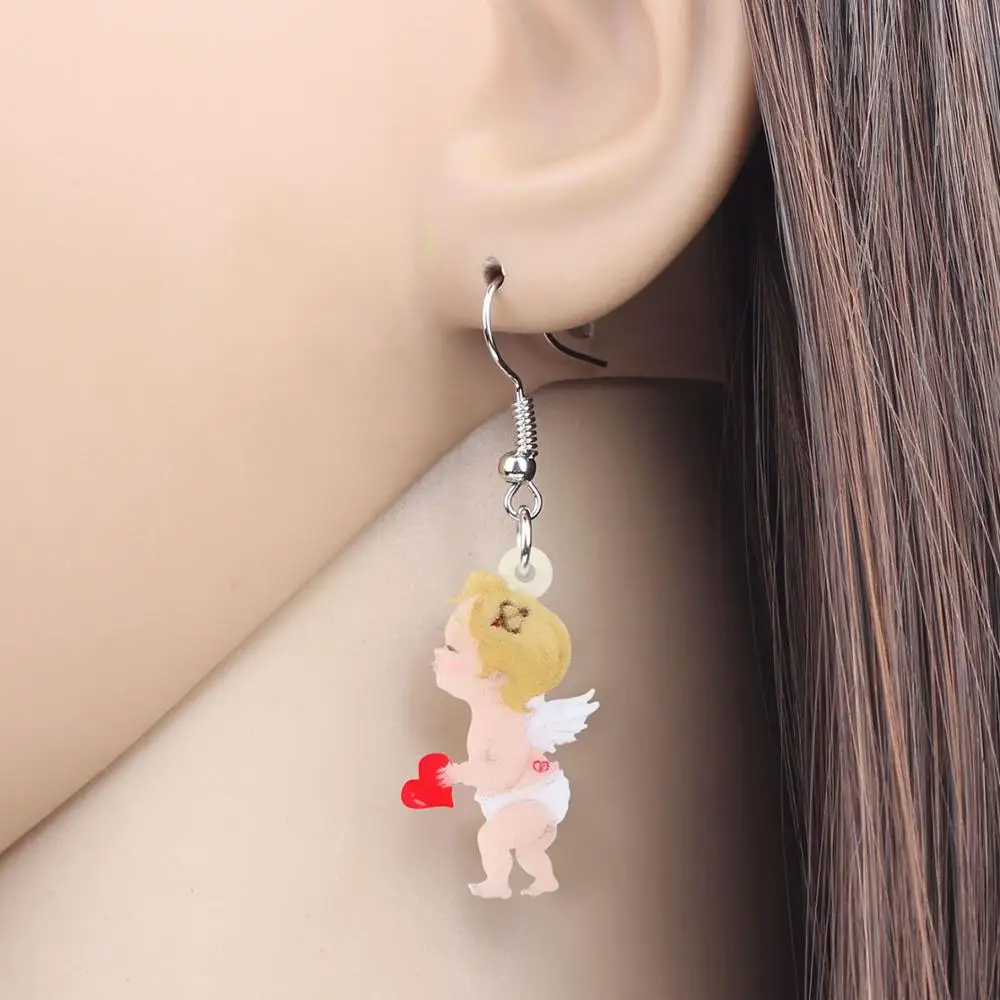 Bonsny акриловые серьги-подвески в форме капли на День святого Валентина ангела
