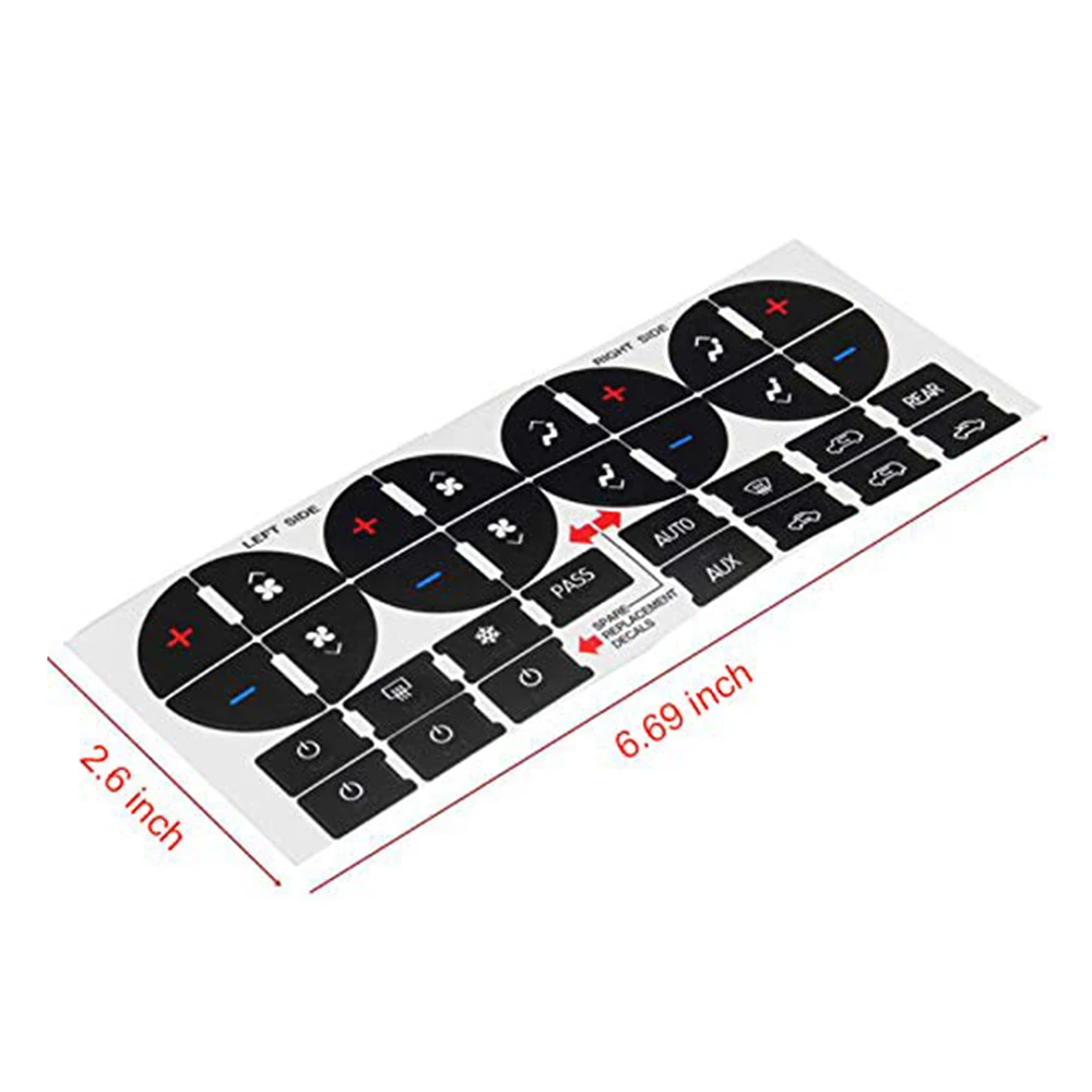 

New Hot Car Interior Stickers Radio + A/C Climate Control Button Repair Decals Stickers Wholesale Quick delivery