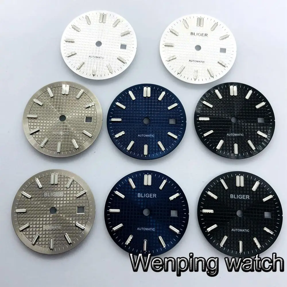 Циферблат Bliger для часов 31 мм стерильный черный синий серебристый серый подходит