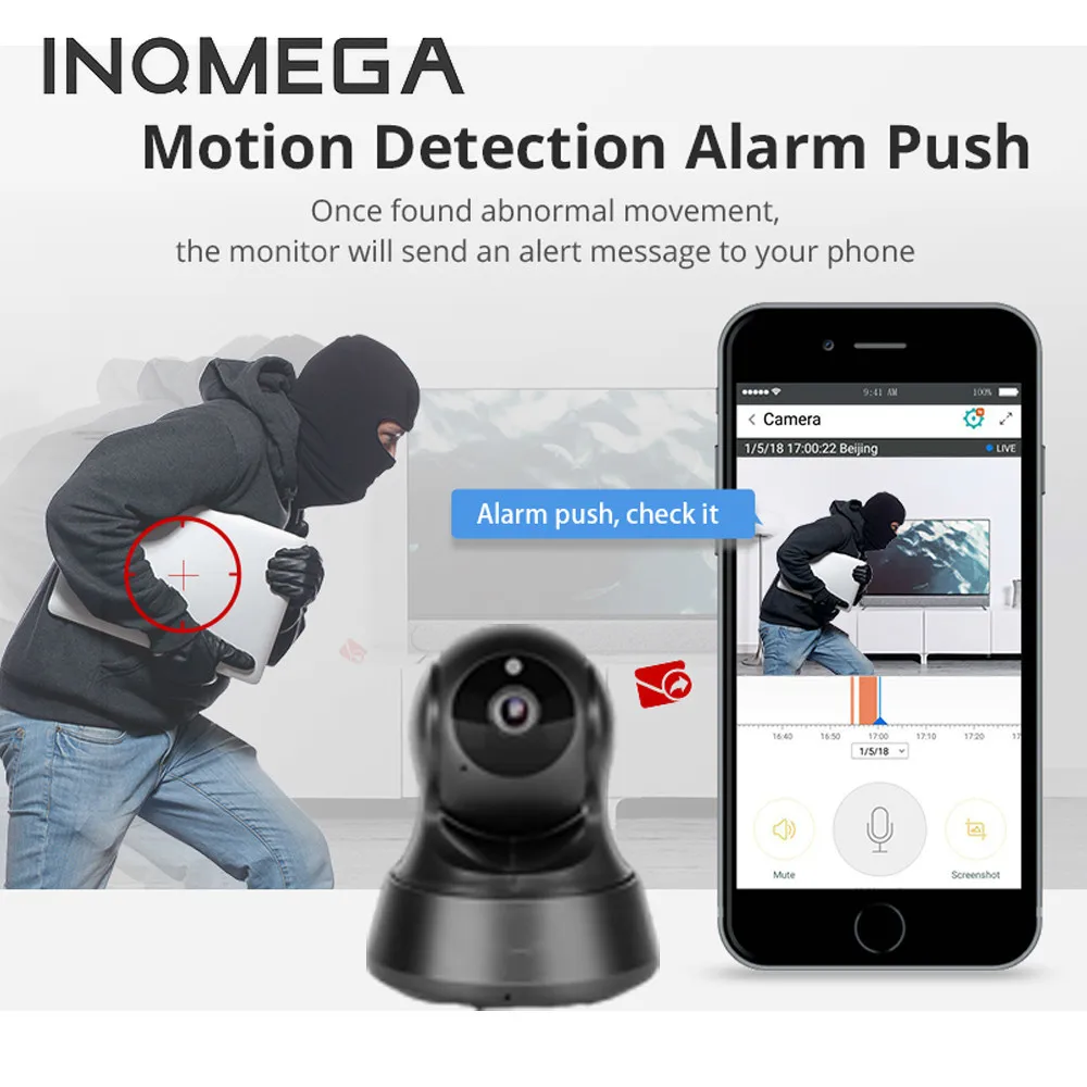 IP-камера INQMEGA Беспроводная для домашних животных 1080P Wi-Fi 720P | Безопасность и защита