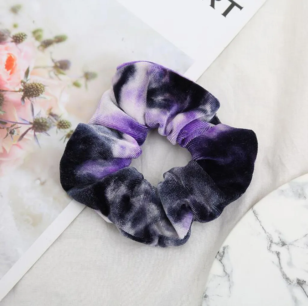 Очаровательное кольцо для волос с бархатной резинкой покраски со скрытым