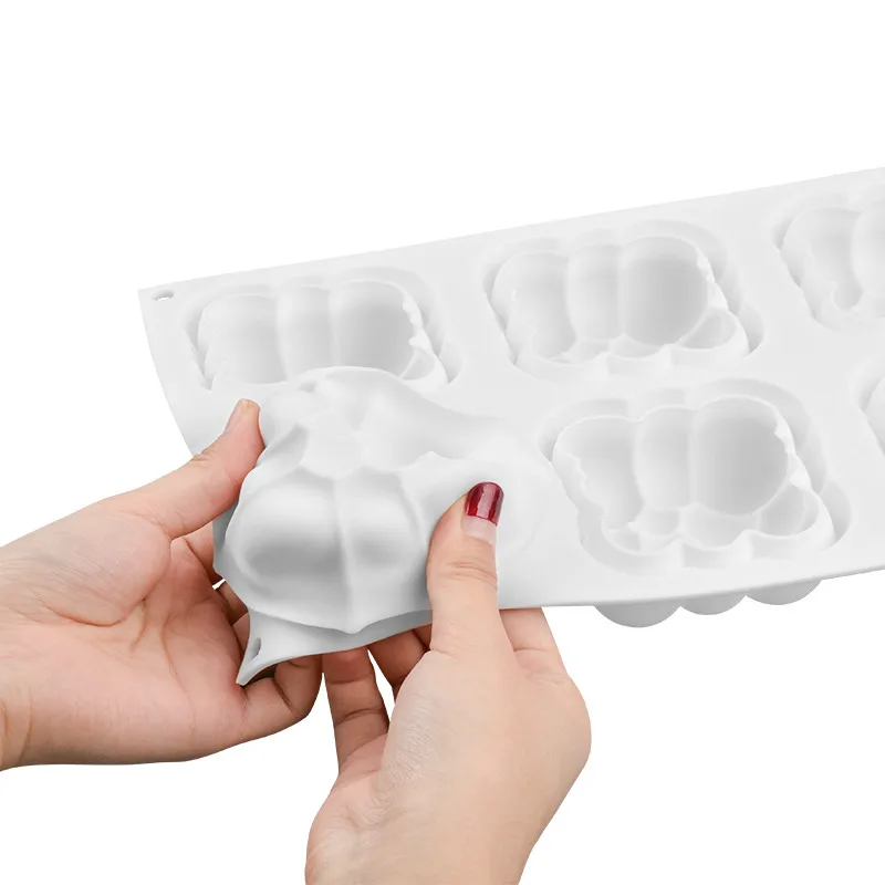 

3D Cloud Cake Mold Silicone Mousse Moulds Square Bubble Molds for Baking 6 Cavities New