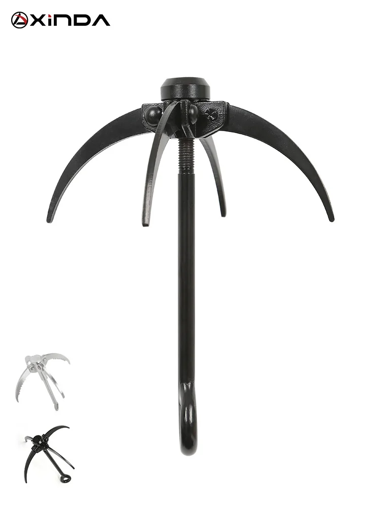 

Xinda Outdoor Steel Grappling Hook Foldable 4 Claws Rock Folding Survival Claw Gravity-Hook Rock Climbing Tools