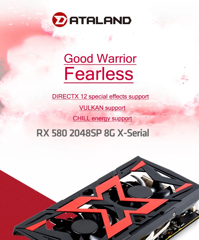 Dataland RX580 видеокарта 8 Гб Radeon RX580 8 г видеокарты для AMD Дисплей порт HDMI DVI-D PCI-E3.0* 16 рабочего стола