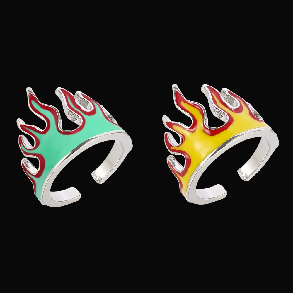 Регулируемое металлическое кольцо в стиле хип-хоп Креативные аксессуары аниме