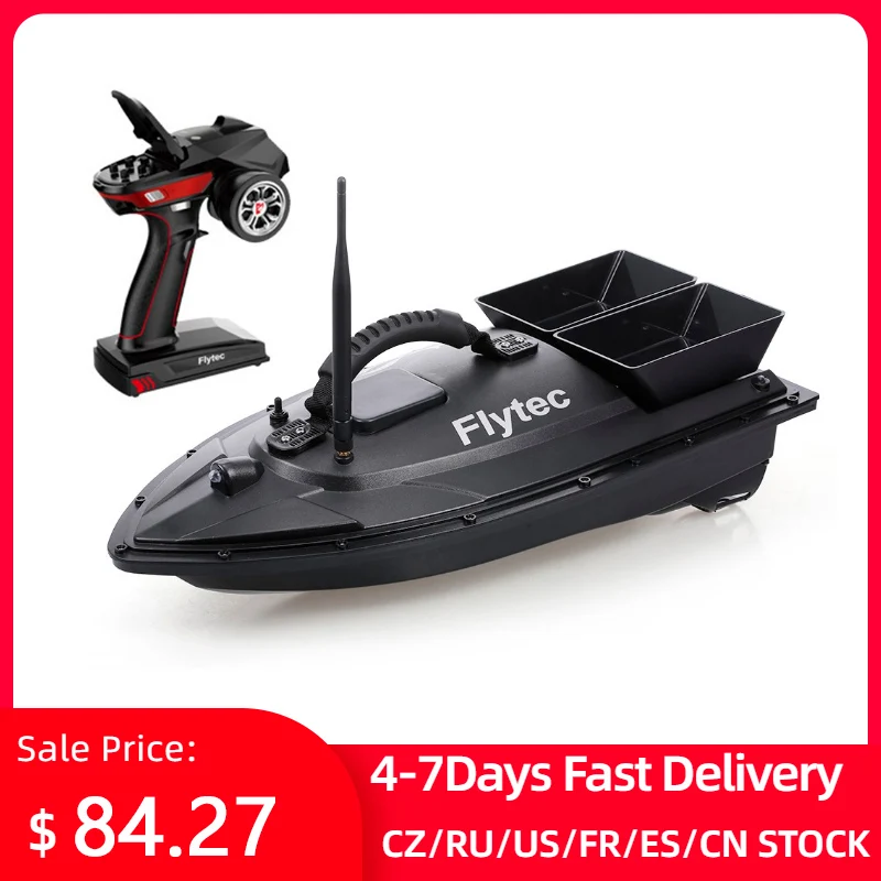 

Радиоуправляемая лодка Flytec V500, для поиска рыбы, 5,4 км/ч, высокоскоростная, нагрузка 1,5 кг, дальность 500 м, двойной мотор с дистанционным управл...