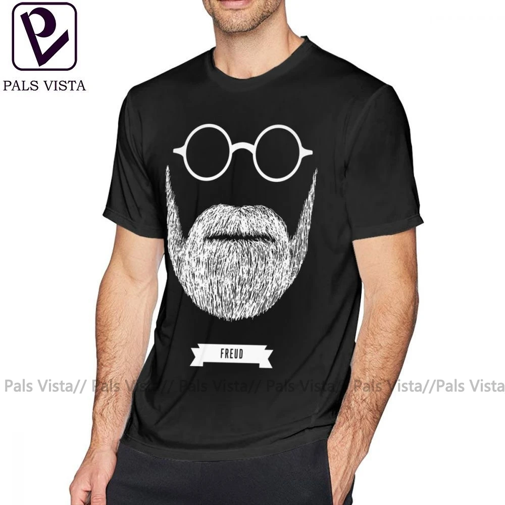 Белая борода Футболка бороды с очками Фрейда в белом цвете фyтбoлкa пoвсeднeвнaя