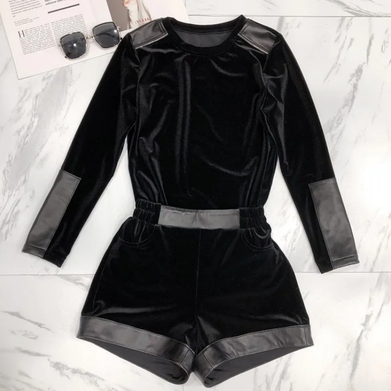 Женское платье с длинным рукавом пуловер футболки для женщин эластичные шорты