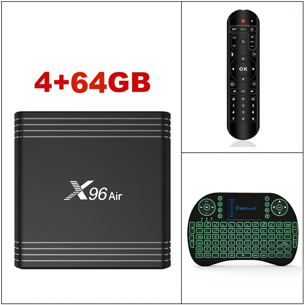 4G64G ADD I8 ТВ-приставка X96 Air Amlogic S905X3 Android 9,0 4 Гб 64 Гб wifi 4K 8K 24 кадров в секунду ТВ-приставка x96Air PK X96 mini hk1max H96MAX - Цвет: 4G64G ADD I8