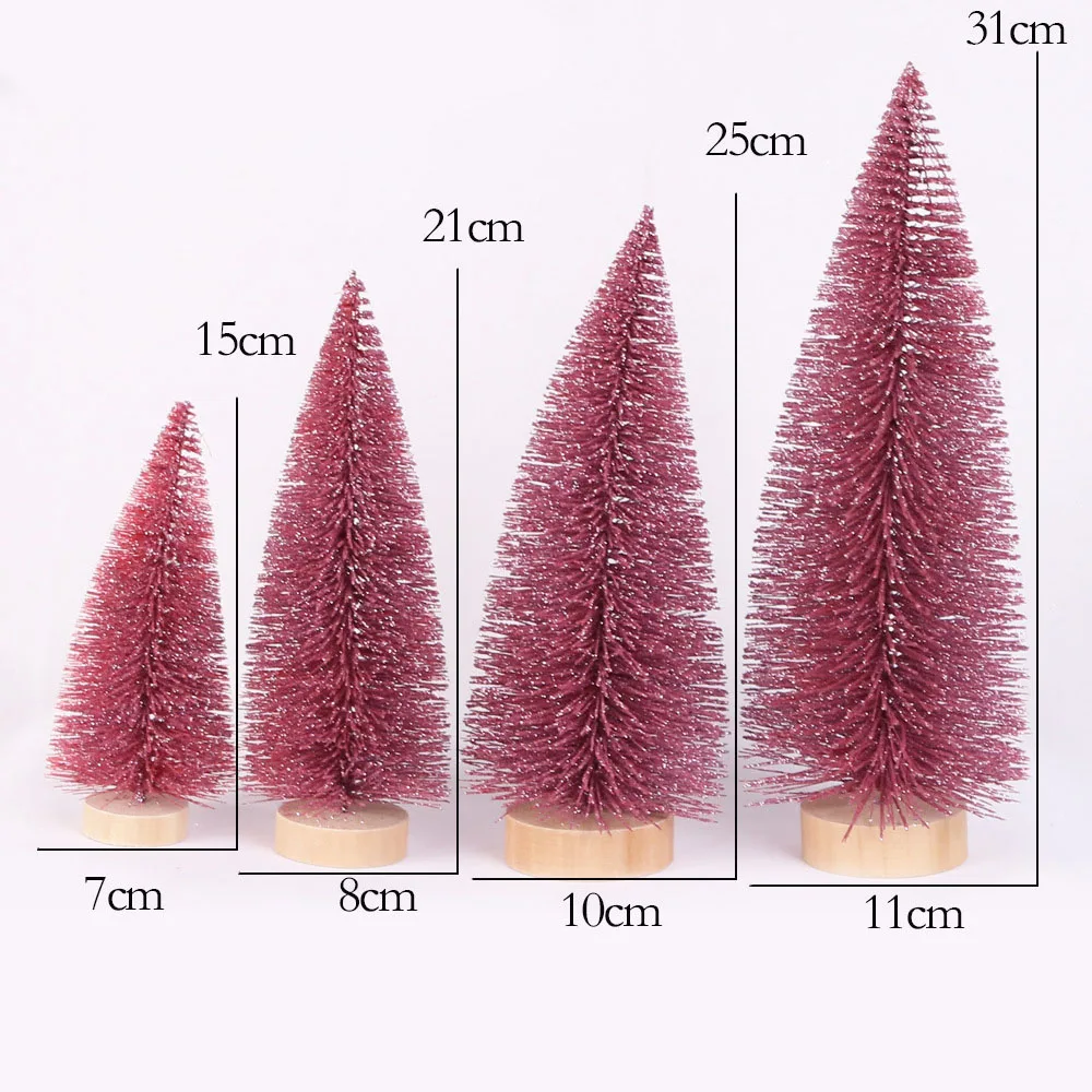 Мини елка розовое белое маленькое дерево с огнями рождественское ручное