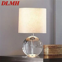 dlmh dimmer table light contemporary simple desk lamp round crystal led for home bed room decoration
