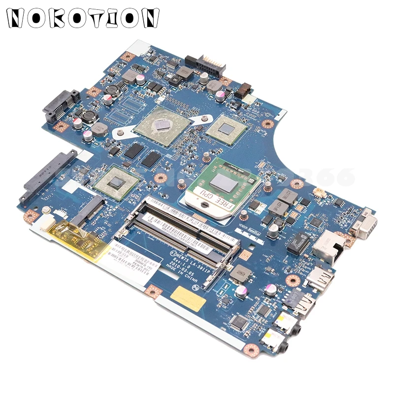 NOKOTION материнская плата для ноутбука acer aspire 5551g 5552g MBWVE02001 NEW75 LA-5911P основная плата DDR3 512MB GPU Бесплатный процессор