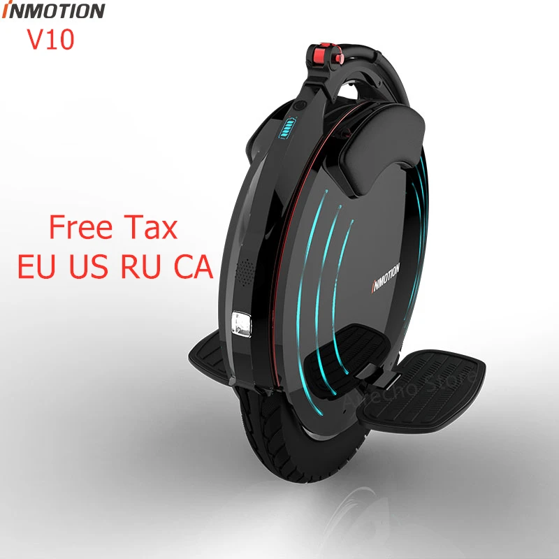 Моноцикл INMOTION V10, самобалансирующийся электрический скутер, 1800 Вт, встроенный в ручке, Ховерборд с декоративными лампами, длинная доска