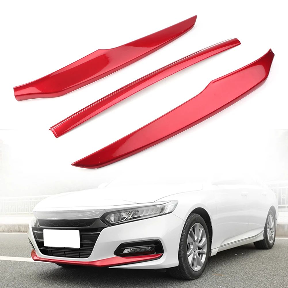 Глянцевая красная защитная накладка на передний бампер для Honda Accord 2018 2019 3