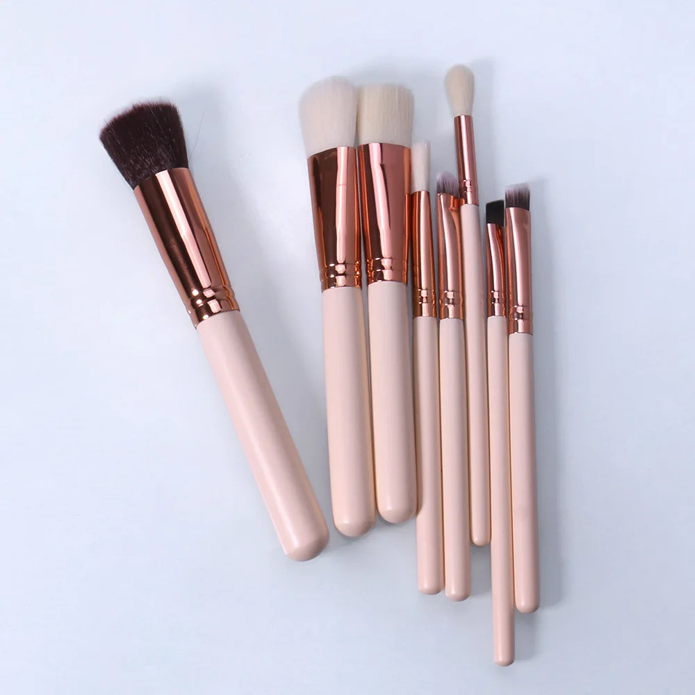 

Cosmetics 8 Pcs Makeup Brushes Female Makeup Shadows Makeup Kits Eye Brushes Foundation Brush Beauty Tools Wholesale Print Logo
