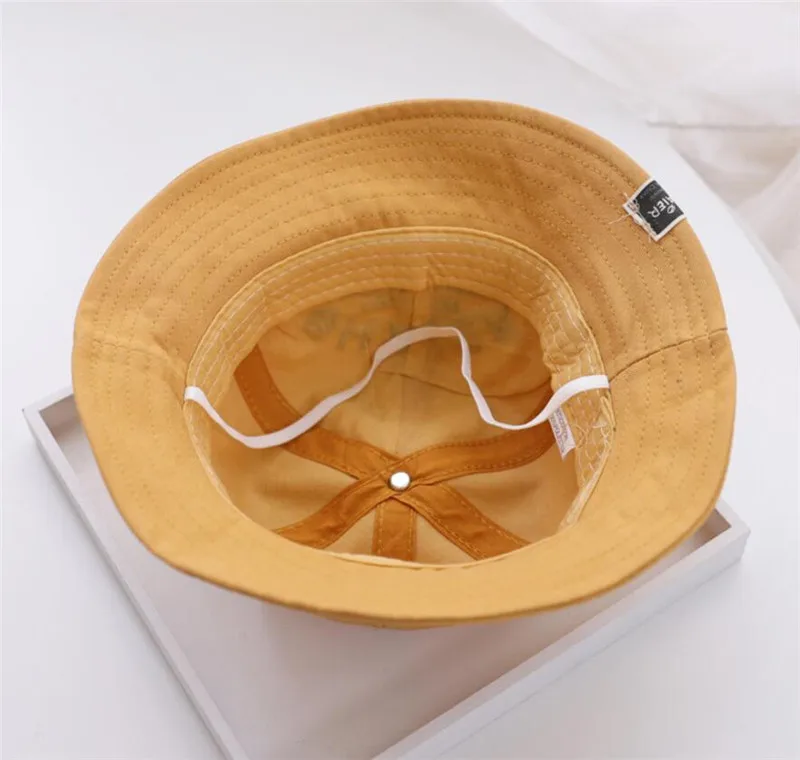 

Baby Bucket Hat Cotton 2020 Spring New Kids UV Protection Fisherman Cap Boy Girl Dome Top Newborn Letter Embroidery Cap
