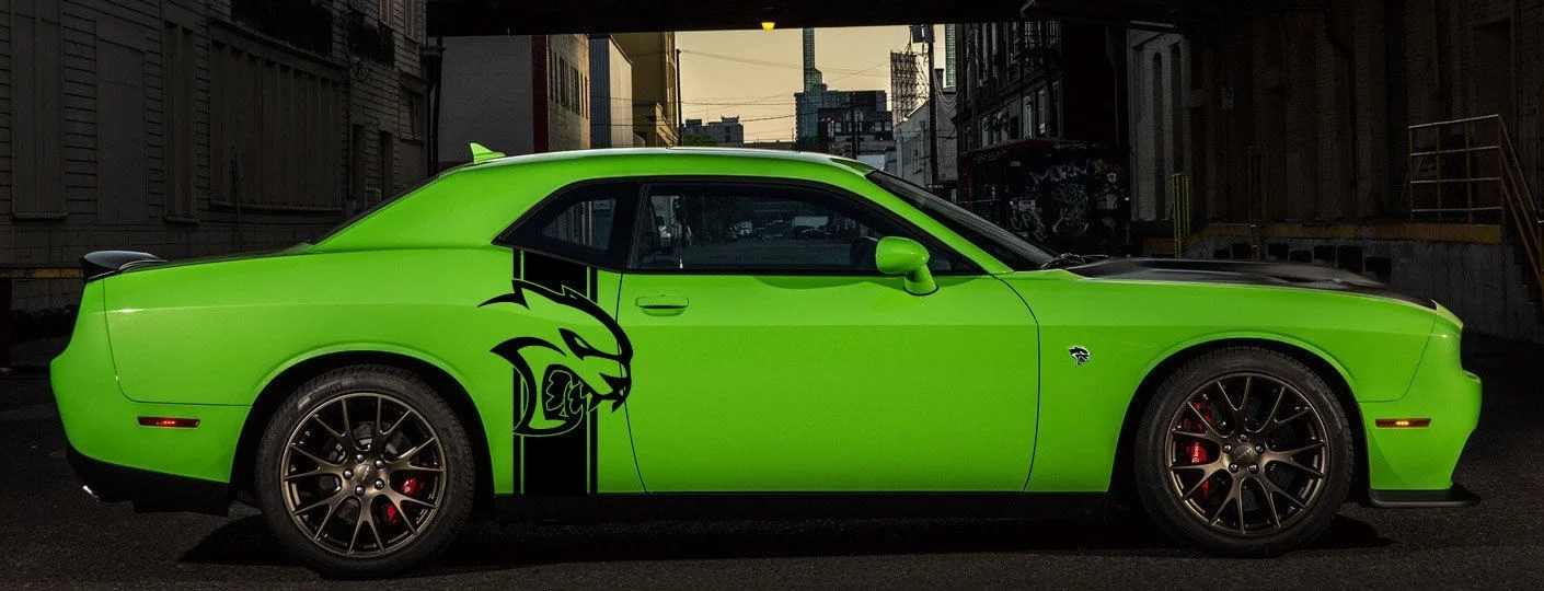 Для 1 компл./2 шт Dodge Challenger Hell Cat боковая полоса логотип виниловая наклейка Графический HellCat хром