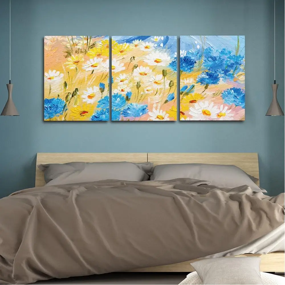 

3 Panel Watercolor Flowers Poster Modern Home Decoration Hd Print Canvas Painting Wall Art Picture For Living Room Bedroom