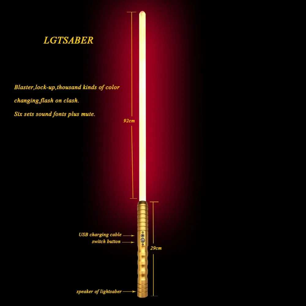 LGTOY тяжелый Дуэльный светильник saber Jedi светодиодный светильник перезаряжаемый Saber Force FX громкий звук высокий светильник с FOC металлической рукояткой Рождество
