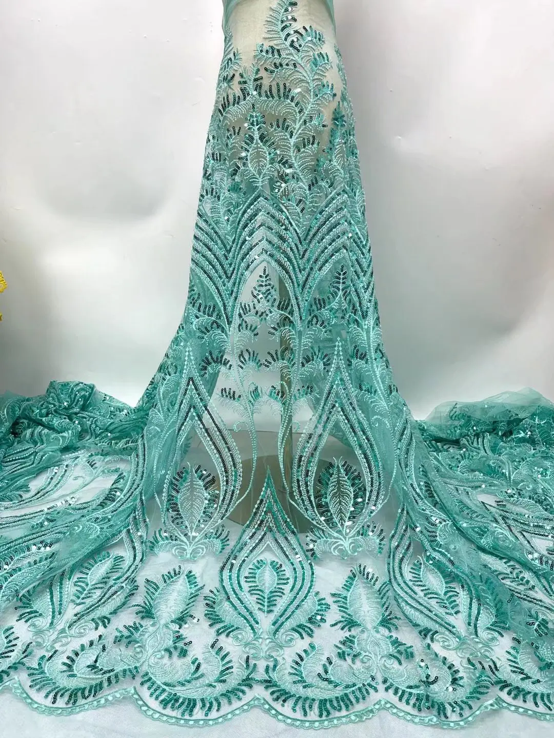 

New Arrival Lace Fabric 2021 African Lace Handmade Bead High-End Quality Nigerian Lace Fabric Embroidered Tulle Lace Party