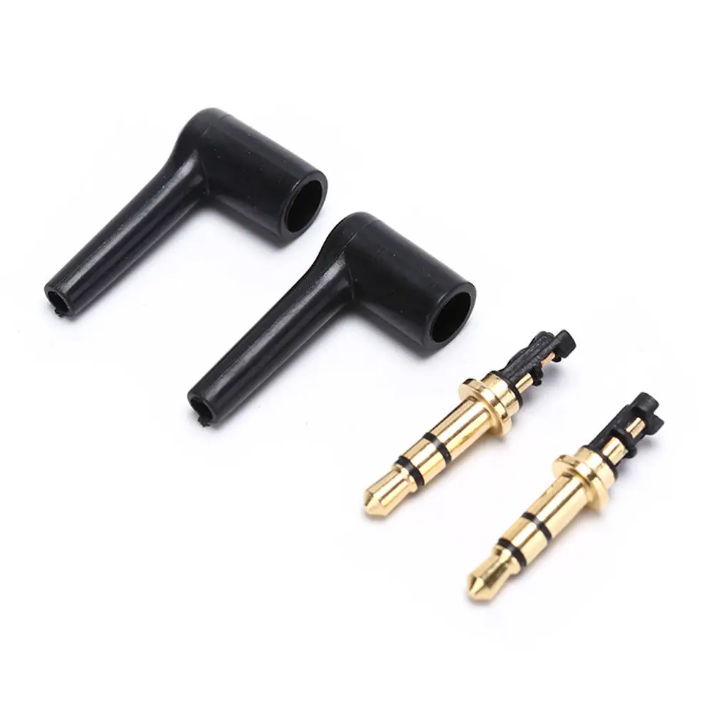 1/2pcs 3/4 Pole 3.5mm L-shaped stereo headphone Plug Repair Earphones Male 90 right angle degree Jack Soldering Drop Shipping images - 6