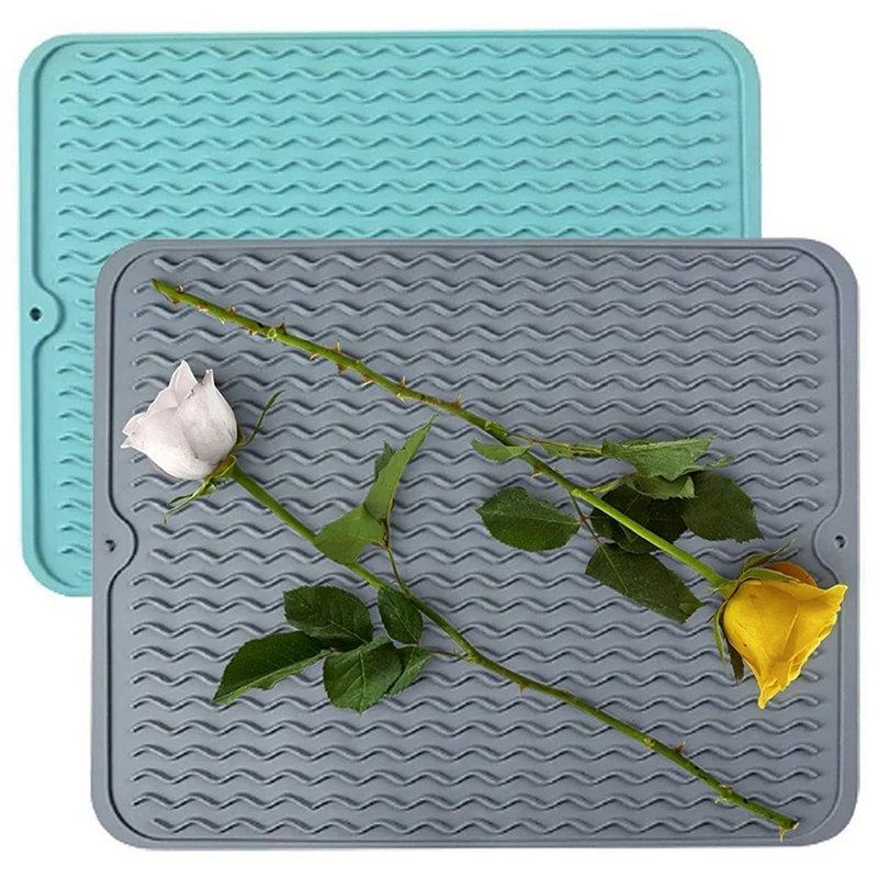 

2Pcs Silicone Dish Drying Mat for Multiple Usage,Easy Clean,Eco-Friendly,Heat-Resistant Silicone Mat