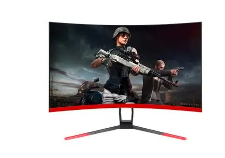 

Монитор игровой 27-дюймовый изогнутый, широкоформатный, IPS/Led, 24 ", игровой монитор 75 Гц, вход HDMI/VGA, белый/красный