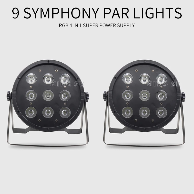 Плоский светодиодный прожектор Par DMX512 2 шт./лот 9 х12 Вт RGBW 4 в 1 контрольное