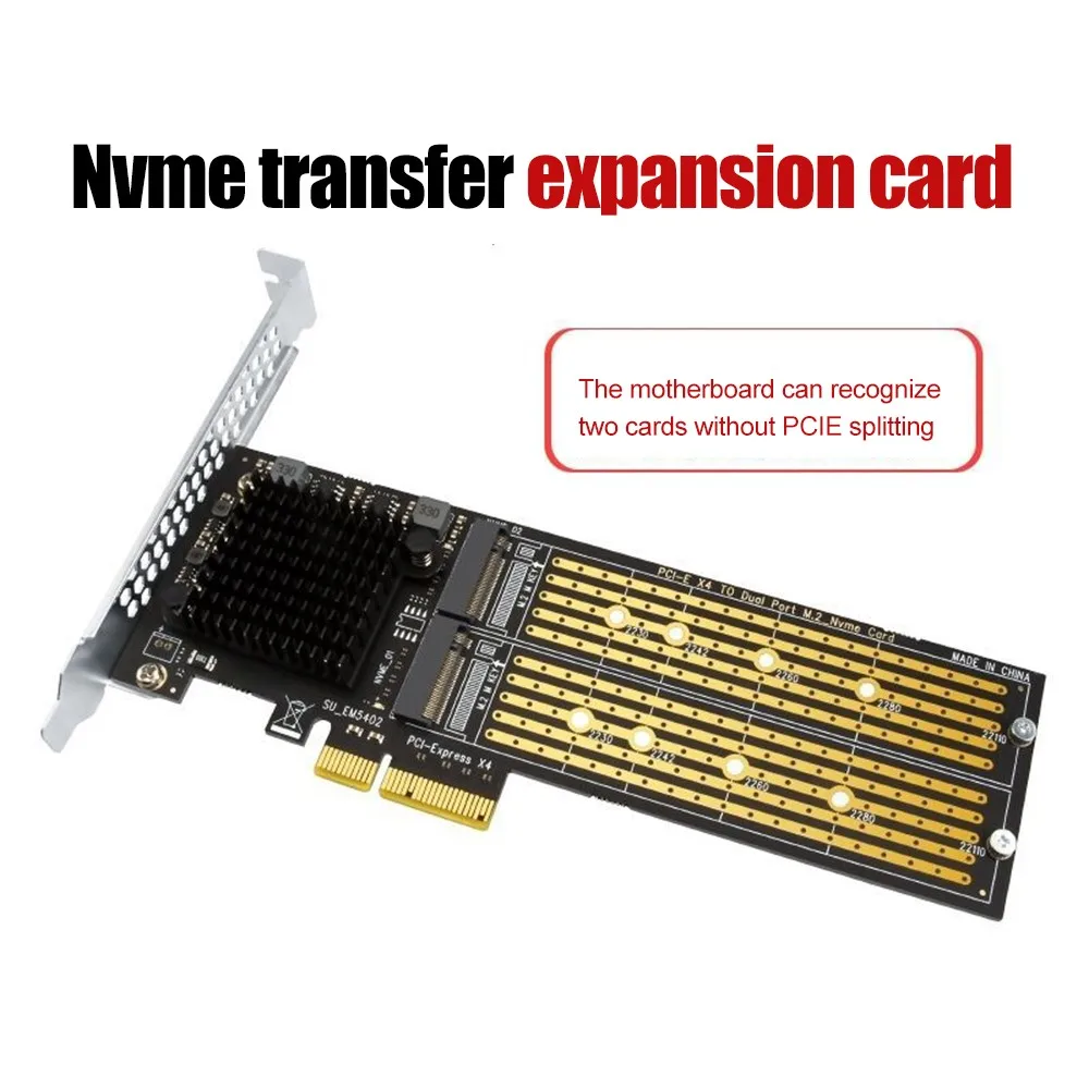 

Плата расширения для жесткого диска PCI-E X4 к NVME, безраздельный M.2 Dual Bay, переходник для твердотельного накопителя, адаптер, компьютерные аксес...