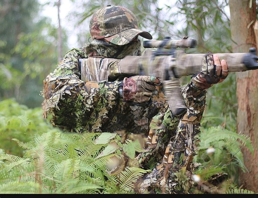Снайпер CS Bionic Камуфляж пончо для мужчин 3D Охота кленовый лист камуфляж ghillie
