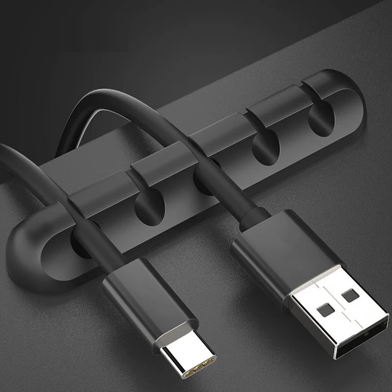 Органайзер для кабелей USB держатель проводов наушников зажим шнура офисные