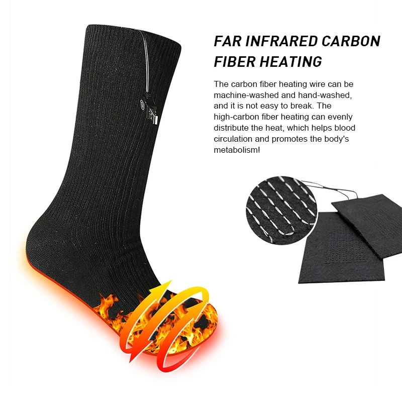 

Electric Heater Heated Socks Foot Warmer Winter Outdoor Skiing Warmth Thicken Socks For Men Women Electric Heater Rechargable