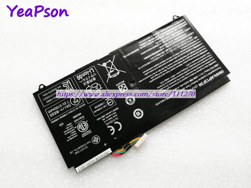 Yeapson 7 5 в 6280 мАч подлинный AP13F3N Аккумулятор для ноутбука Acer Aspire Серии - купить по