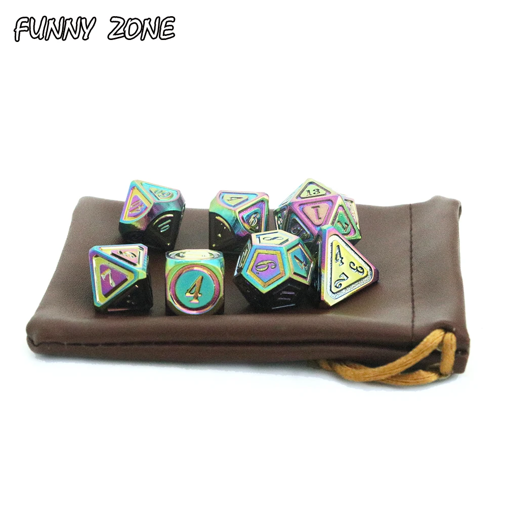 Металлические игральные кости набор DNDND тяжелые металлические DND с сумкой для