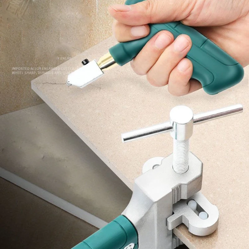 Glass Tile Cutter Tool Kit 2 In1 Portable Hand Tool Hard Alloy 6mm Knife Wheel For DIY Home Glass & Tile Cutter Mirror Cutting