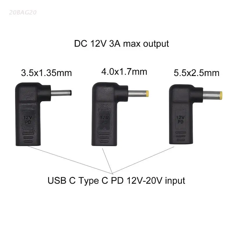 

USB C/Type-C PD to 12V 3.5/4.0/5.5mm Power Converter for LED Lamp Laptop Speaker