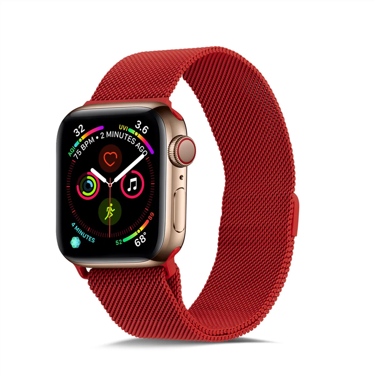 Red Ремешок для Apple Watch 38 мм 40 мм 42 мм 44 мм, Миланская Петля из нержавеющей стали, сетчатый Спортивный Браслет, магнитная застежка для iWatch серии 1/2/3/4 - Цвет ремешка: Red