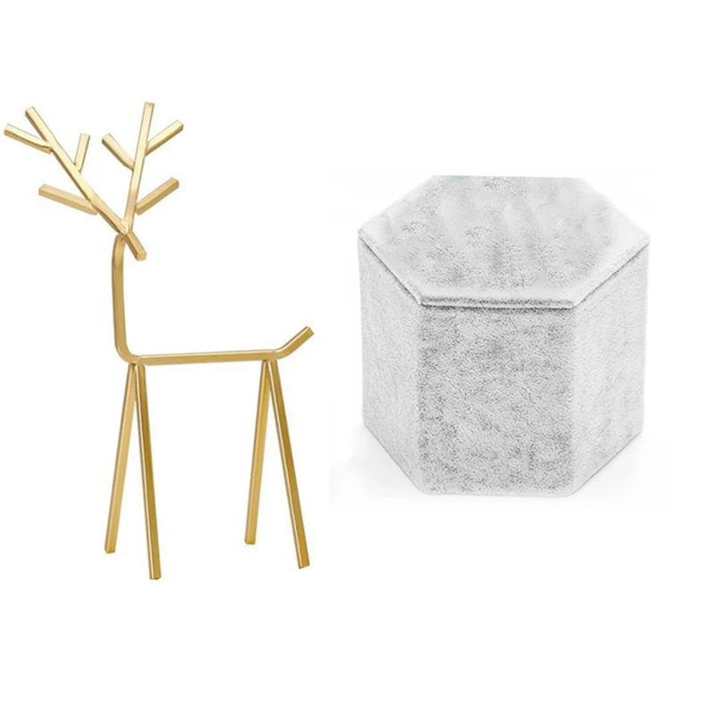 

Стойка для хранения серег, ожерелий, шкатулка для хранения ювелирных изделий, большая стойка для ювелирных изделий с рогами