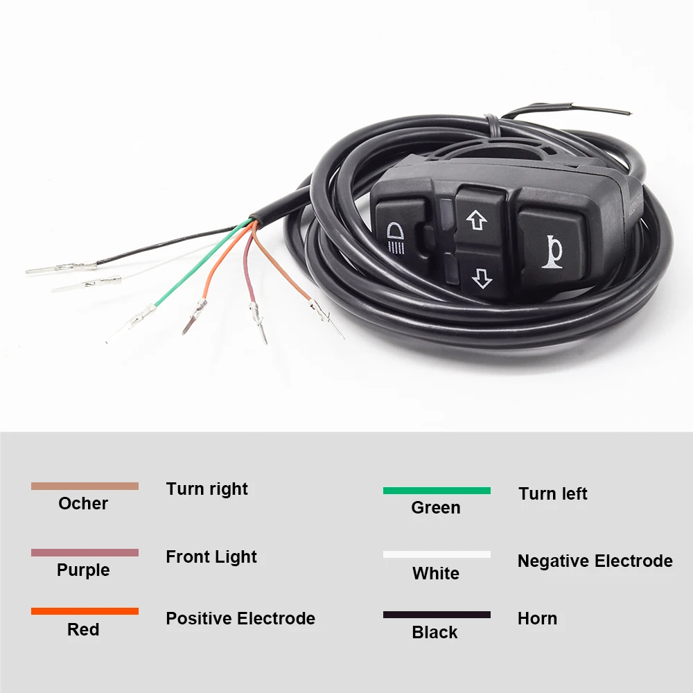 Ebike Light Switch+Horn and Turning Light Switch Scooters Electric Bicycle Intelligent Mountain Bike Diy Parts Accessories