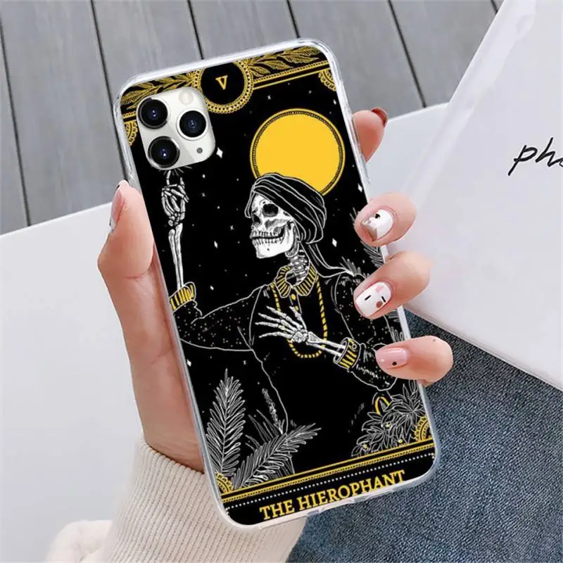 

Death Tarot Phone Case For iphone 12 5 5s 5c se 6 6s 7 8 plus x xs xr 11 pro max mini