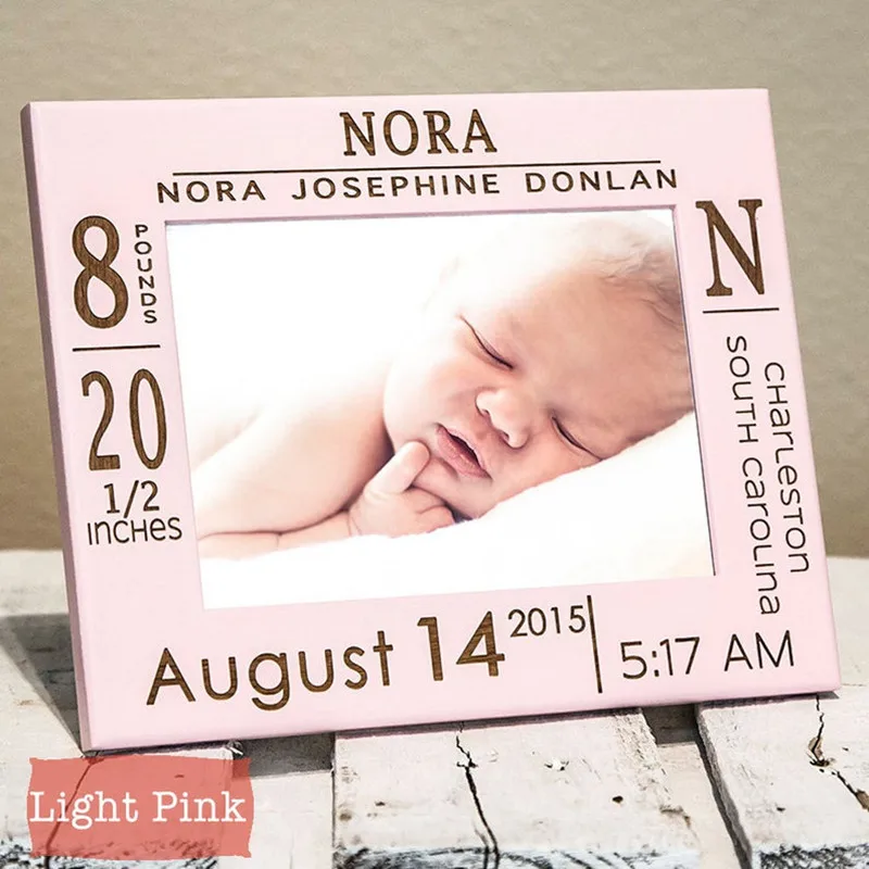 Engraved new baby Picture frames custom Birth Announcement photo Frame Gifts for New Parents shower gift Nursery decor | Дом и сад